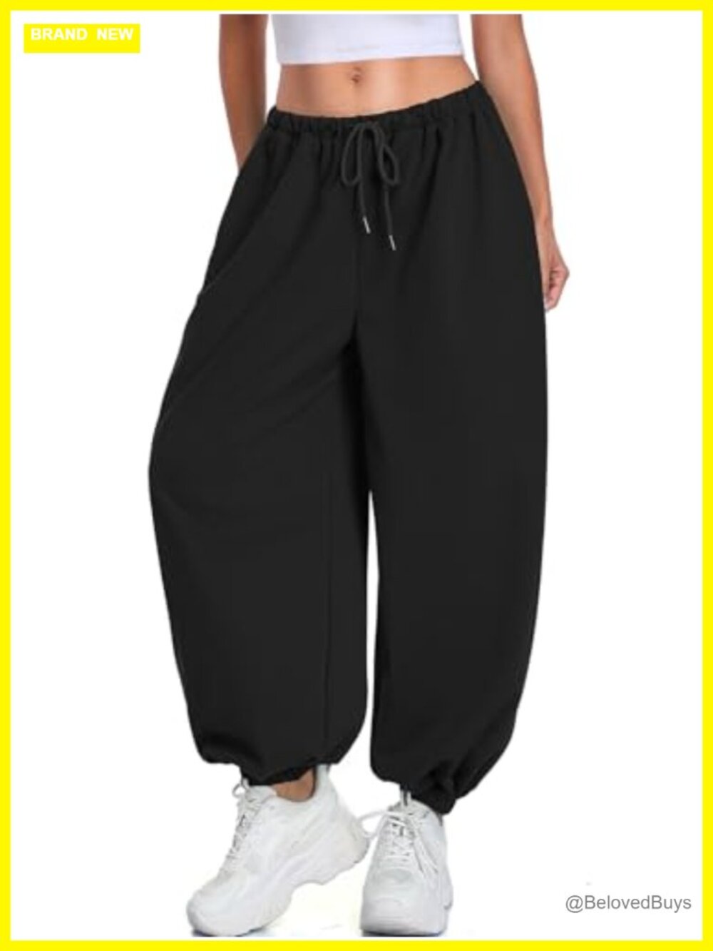 Baggy Balloon Pants Lightweight Wide Leg Barrel Sweatpants with Pockets